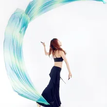 2 шт вуаль 2 шт POI цепной шар 2,0 м* 0,7 м многоцветная вуаль для танца живота танцевальный костюм аксессуары