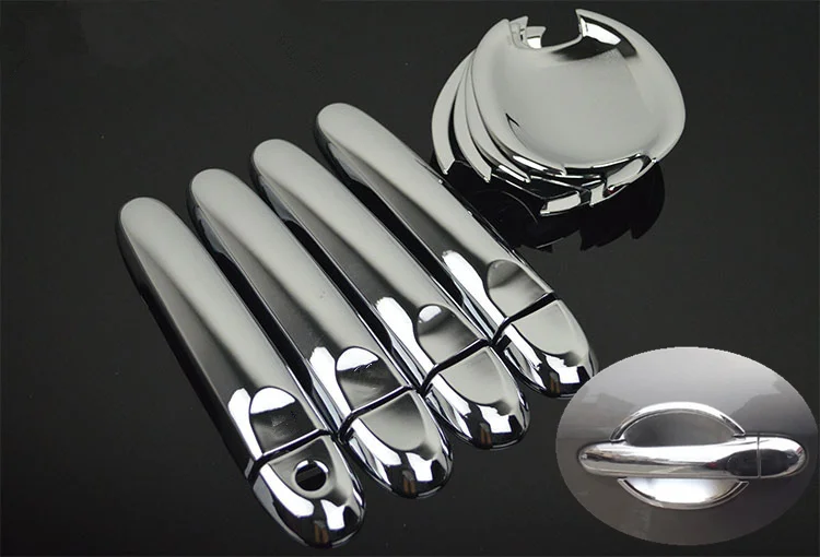 

New Chrome Car Side Door Handle + Cup Bowl Cover Trim Free Shipping For Nissan Cube 2009 2010 2011 Nissan Juke 2011 - 2015