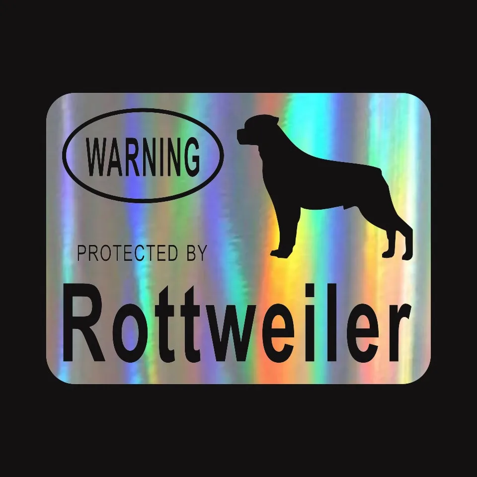 Anycuros Creative Fashion Warning Protected By Rottweiler Dog Vinyl Car  13 (3)
