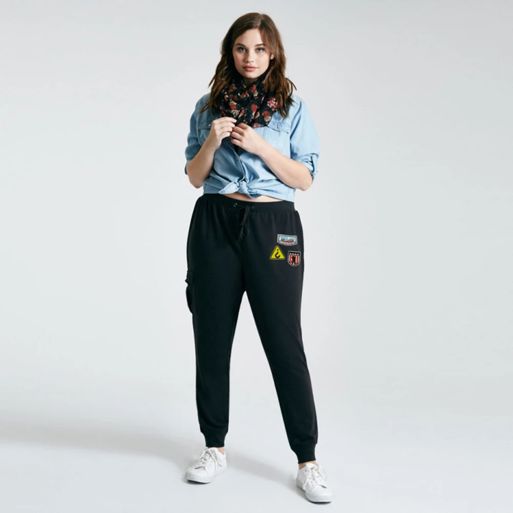 kissmilk plus size new fashion women clothing streetwear basic plus size joggers