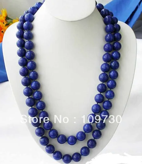 

Jewelry 0012430 LONG 48" 16mm naturel blue lapis lazuli bead necklace
