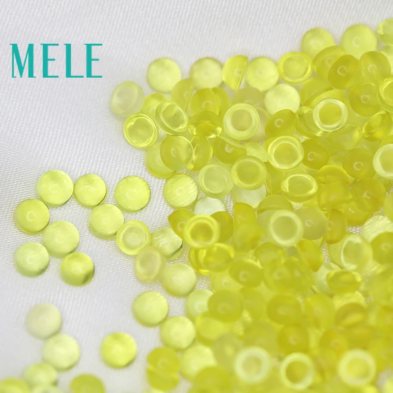 Natural golden yellow prehnite stone,4x4mm 0.35ct loose stone DIY stone matching Designer matching round for women