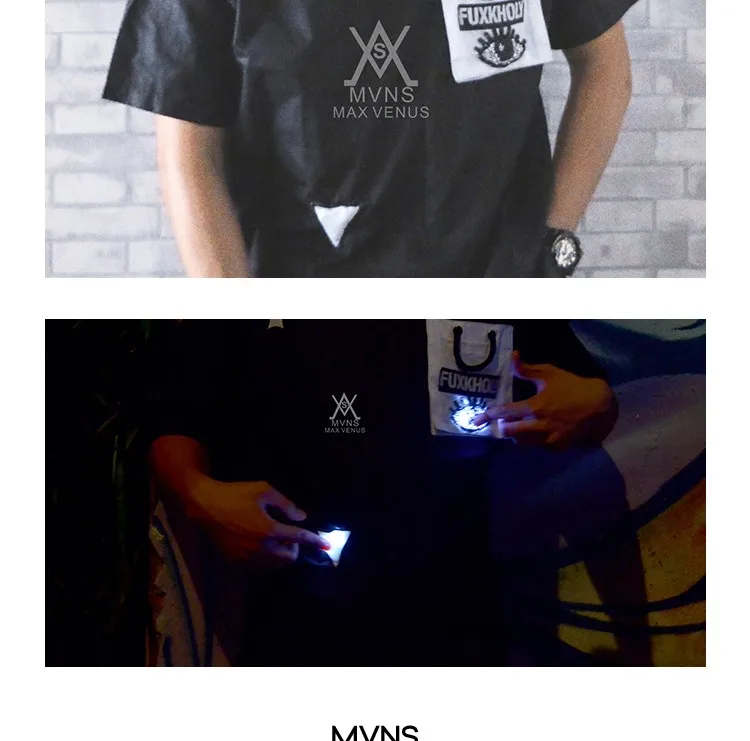 Новая модная летняя футболка хлопок Удобная футболка мужская одежда световой Футболка LED одежда mvns-t0011