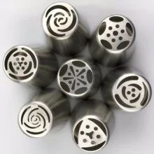 7 UNIDS Acero Inoxidable Ruso Tulipán Decorador Icing Piping Pasteles de Los Inyectores Consejos de Decoración de La Torta de La Magdalena Rosa Accesorios de Cocina
