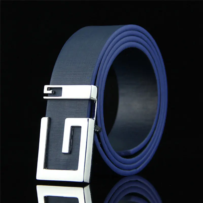 Fashion Mens Leather Smooth Girdle Buckle Waistband Waistband Leisure Belt Strap Leather belts for men 40FE0107