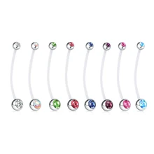 1 pçs 14g charme gravidez botão da barriga anéis corpo piercing jóias de cristal piercings umbigo para as mulheres moda jóias acessórios