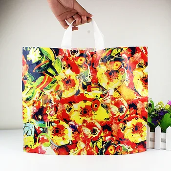 

full color pripnt 50pcs/lot very Thickened handle plastic bags clothes jewelry or gift packing