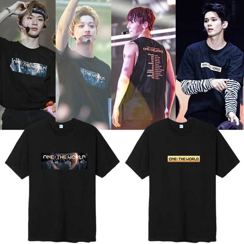 KPOP Wanna One men tshirt ONE THE WORLD Concert Fan Support Short sleeve unisex summer T-shirt causal Tee Tops New (5)