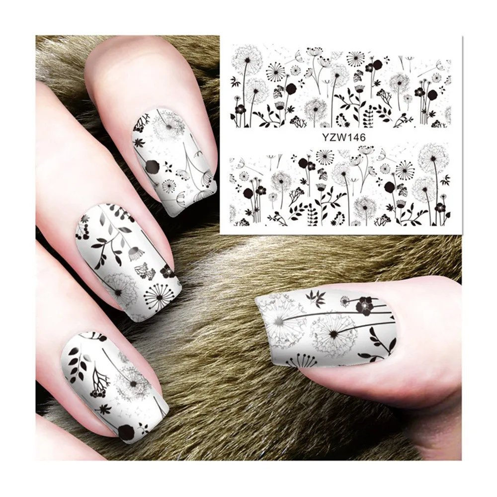 

ROSALIND 2019 Flower Nail Stickers Water Transfer Nail Art Sticker Decals Multicolor Nail Stickers Strips DIY Manicure