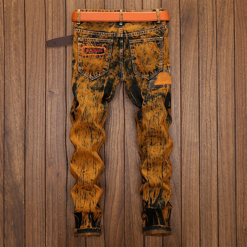 Kopen 2018 Herfst Mode Vintage Mannen Gescheurde Jeans Hip Hop Broek Slanke Streetwear Vernietigd Print Gat Toevallige Mannelijke Broek Plus size