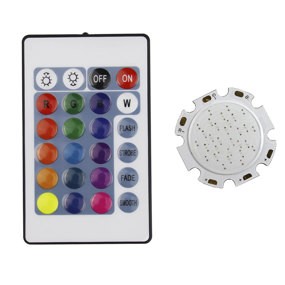 

RGB Color COB Led Light+24 keys RGB Controller 6W Blue Red Green LED COB Chip light source for DIY Lamps Bulb spotlight KQ