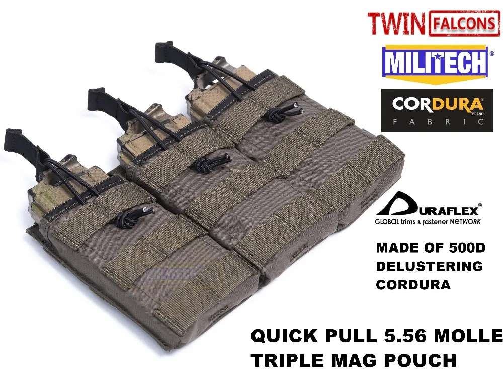 MILITECH TWINFALCONS TW Delustered первый-копье тройной 5,56 Открытый Топ Mag мешочек Военная переноска магазинная сумка Военная Боевая сумка для журналов