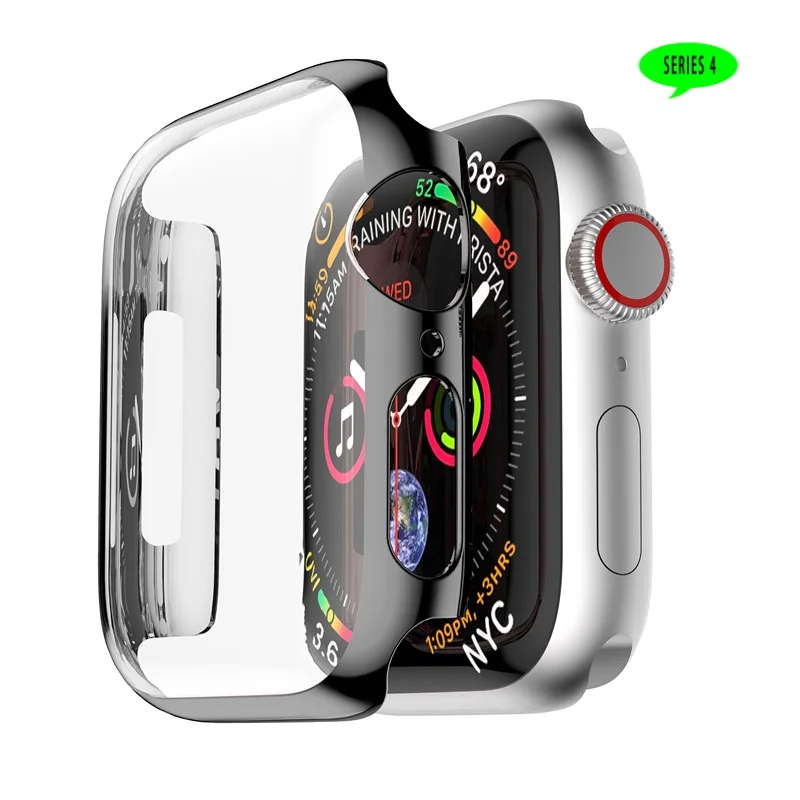 ASHEI PC Frame Plating Bumper For Apple Watch Case Series 4 40mm 44mm Ultra-Thin hard screen protector For iWatch 4 Cover Shell