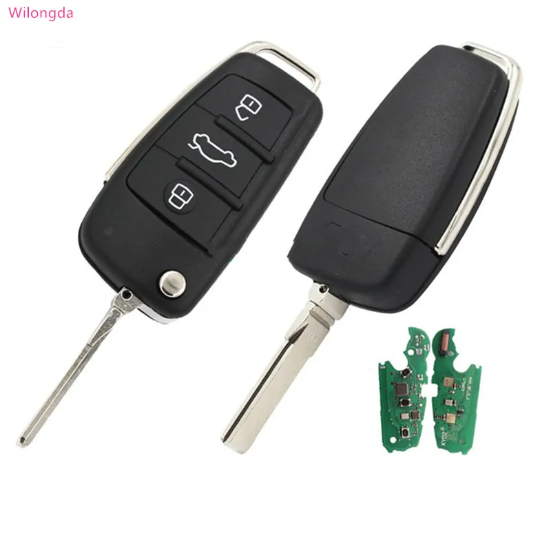 Wilongda Автомобильный ключ с 3 кнопками, дистанционный ключ 8E чип 868 МГц FSK модель автосигнализации для audi A6L Q7 авто ключ