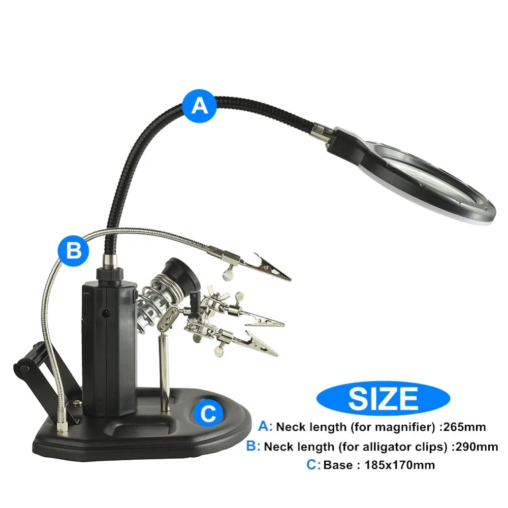 Вспомогательный зажим для сварки настольная лупа лампа паяльник сторонняя помощь верстак светодиодный светильник увеличительное стекло Ремонтная Лупа