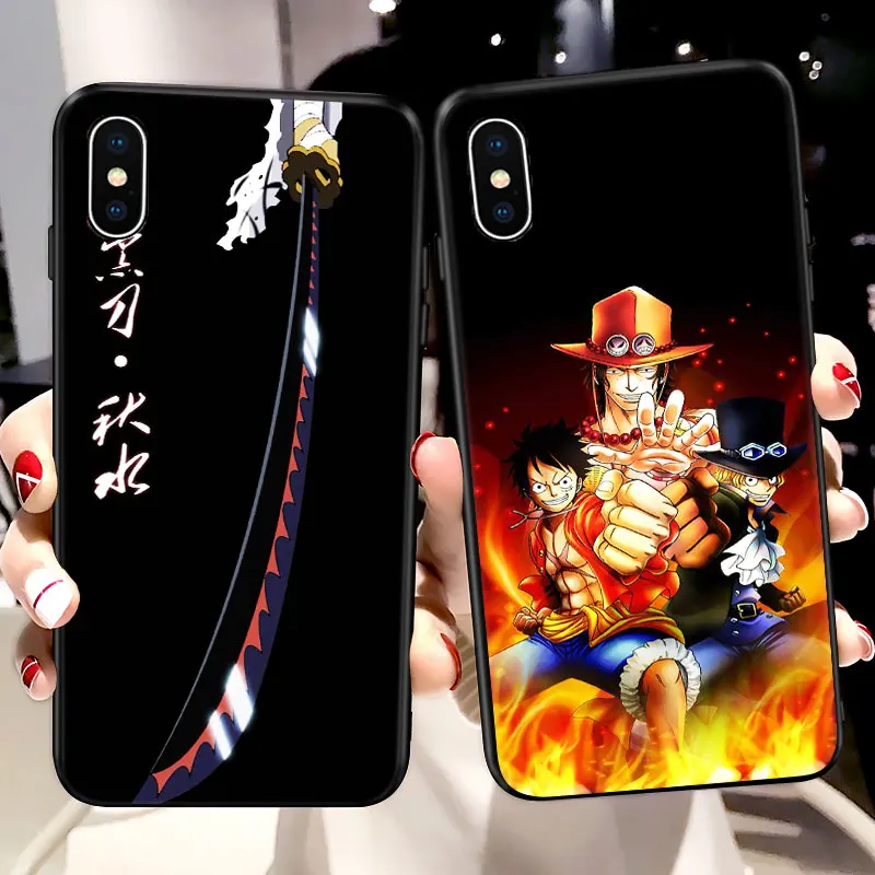 

Knife Luffy Case For iPhone 7 One Piece Anime Soft Silicone Phone Case for iPhone X 5 S 5S SE XR XS Max 6 8 Plus Cover