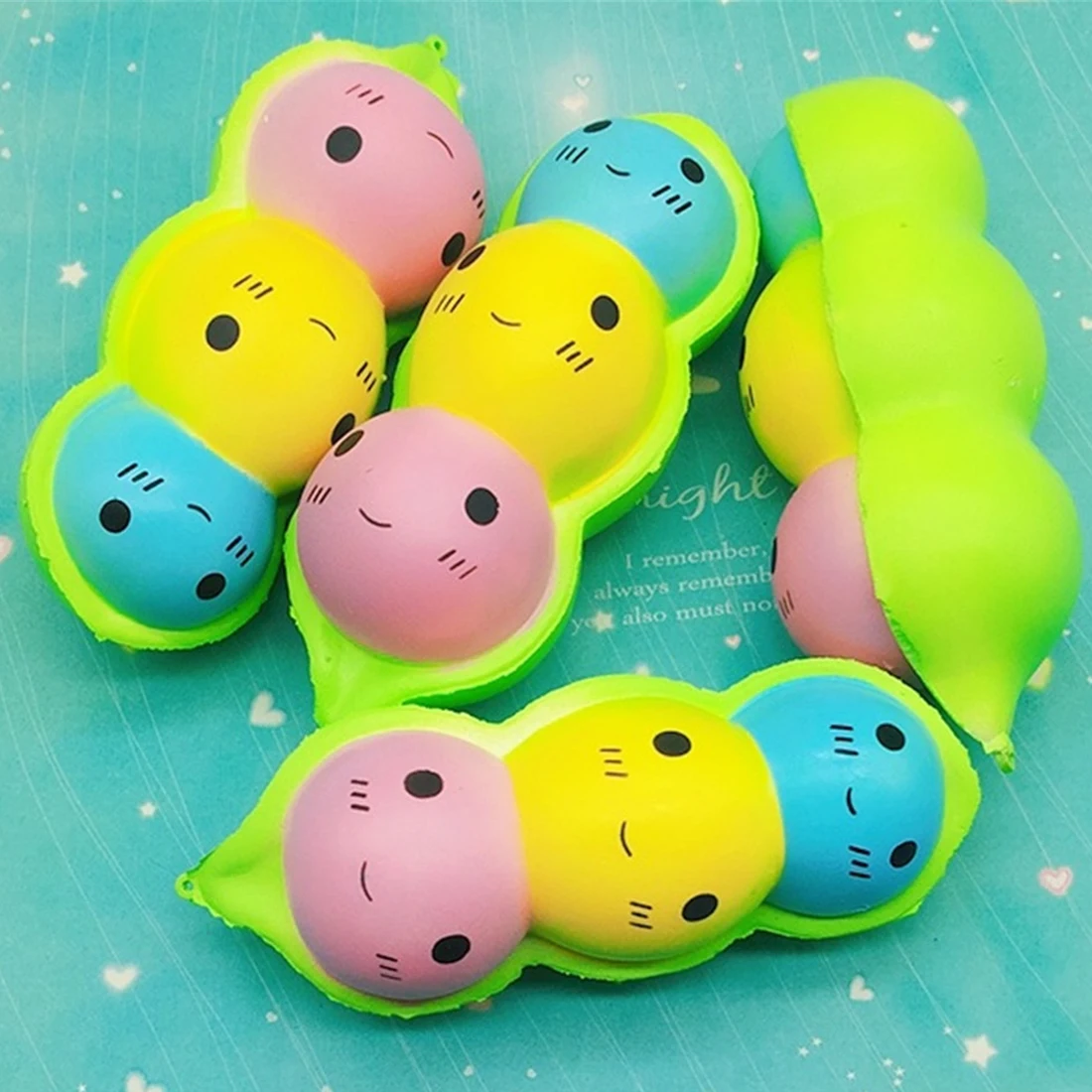 Etmakit Cute Kawaii Soft Squishy Squeeze Pea Pods Squishy Slow Rising