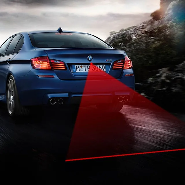 

Car styling Car Laser Fog Light Rear Anti-Collision Driving Safety Signal Red Warning Lamp Brake Parking Light Auto Accessories