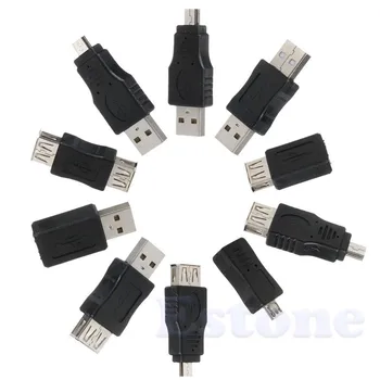 

New 10Pcs/set OTG 5pin F/M Mini Changer Adapter Converter USB Male to Female Micro USB Adapter USB Gadgets Adapter Convertor