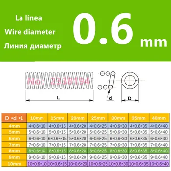 

304 stainless steel hook Compression will spring toy spring 0.6 mm wire spring OD4/5/6/8/10 mm 20 PCS