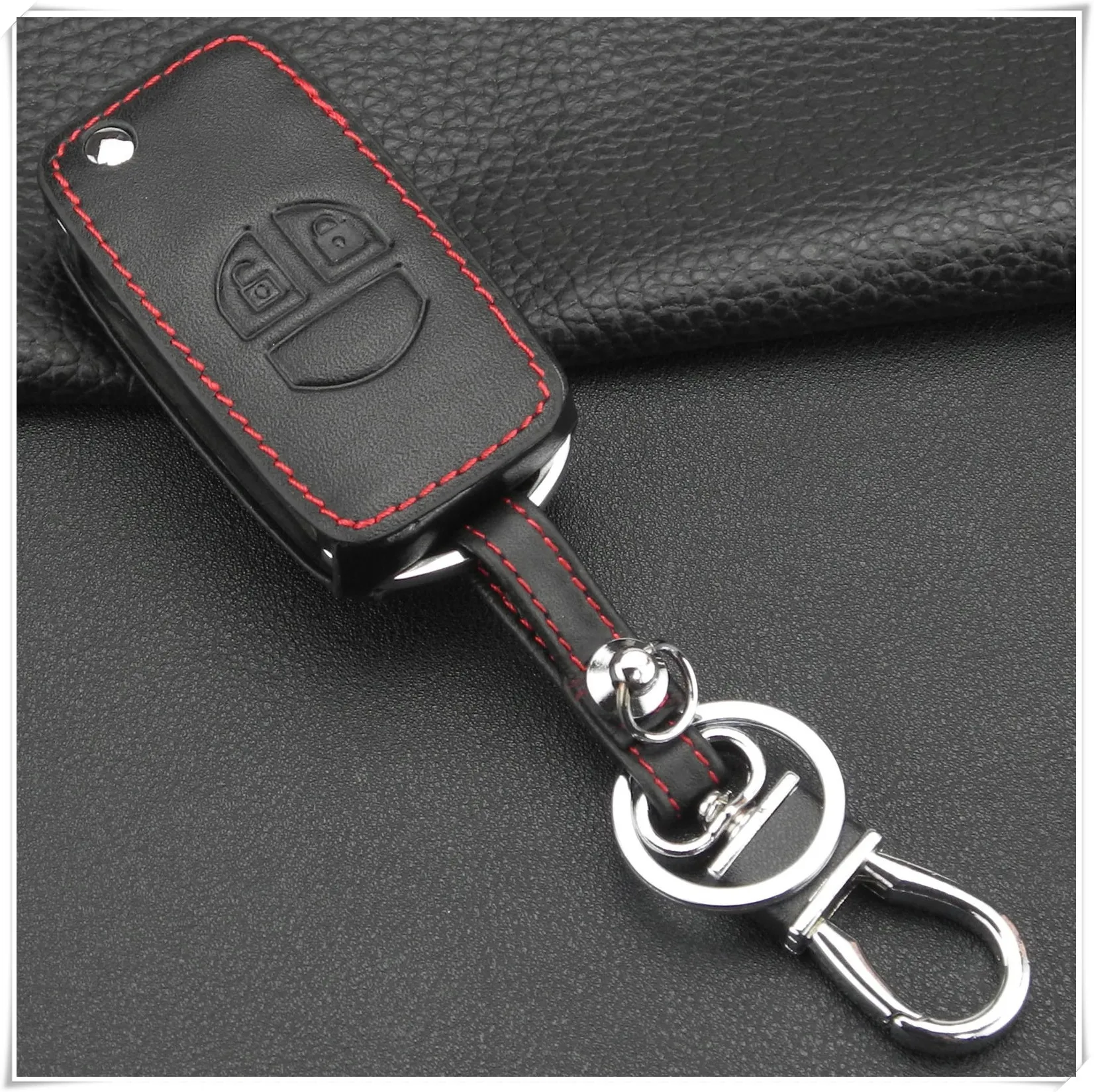Jingyuqin 2 кнопки Кожаный Брелок дистанционного управления автомобильный ключ чехол держатель для Suzuki Swift Grage Vitara Alto брелок
