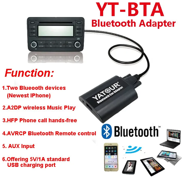 Yatour Bluetooth MP3 плеер BTA с пультом дистанционного управления для VW AUDI Skoda Seat 12PIN радио