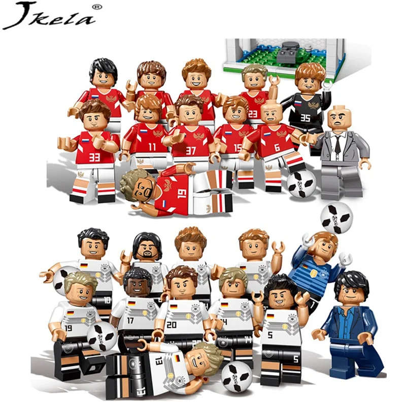 

[hot] world cup Football Field Model team sport Figures England Brazil Argentina team Building Block Compatible Legoingly city
