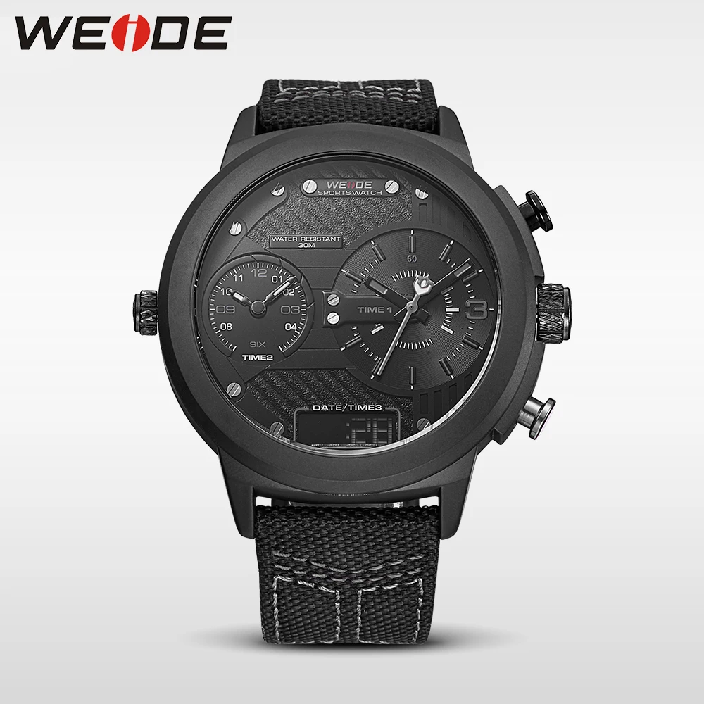 Новинка 2019 цифровые спортивные черные карманные часы WEIDE с большим циферблатом и