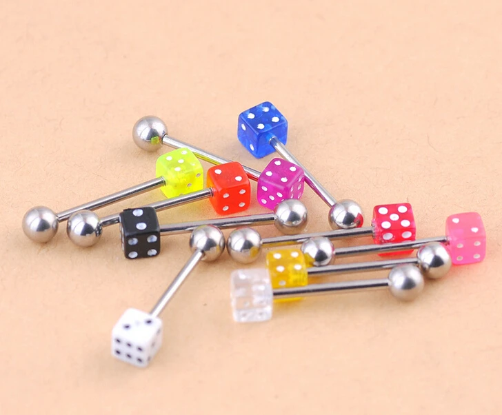 Fake Nose Ring 10pcs Mixed Gauges Tounge Rings Barbells Uv Tongue Bars