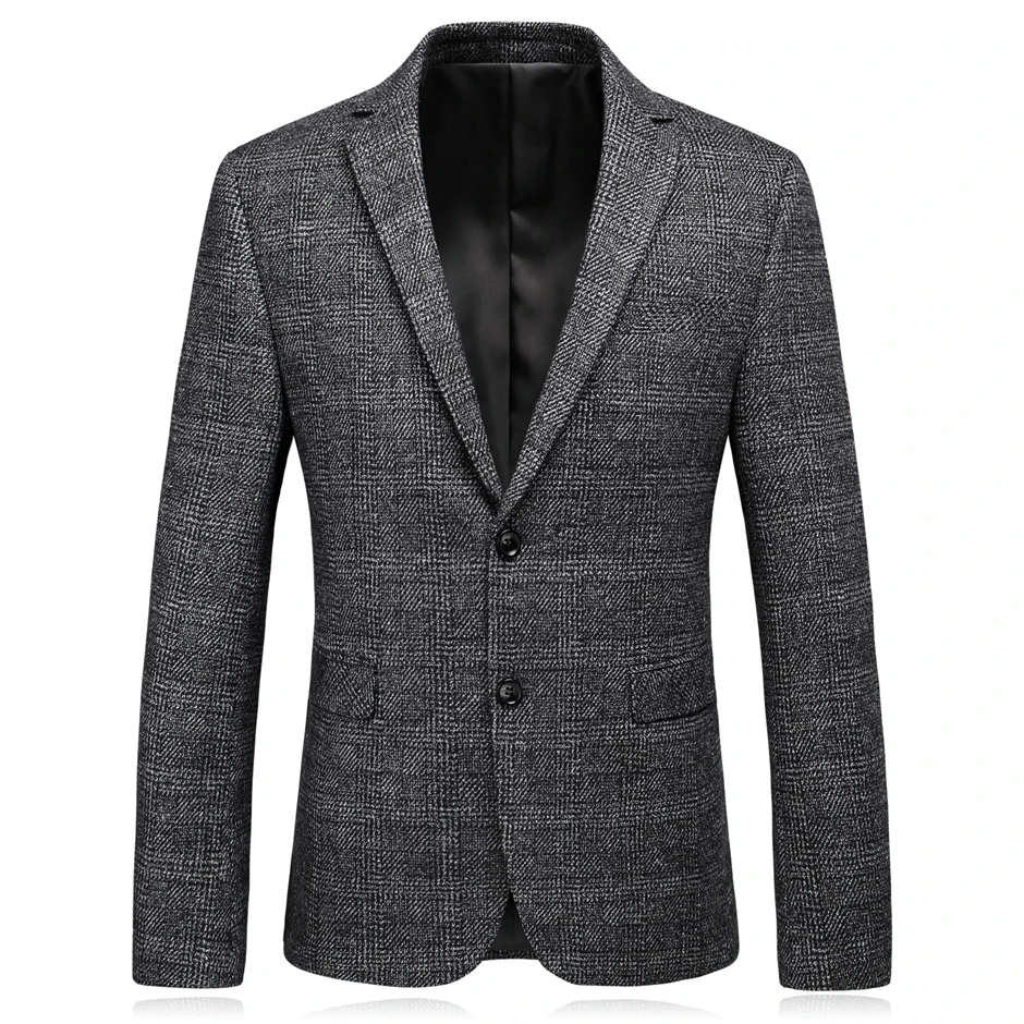 Танку 2018 Новое поступление шерстяной Блейзер для Для мужчин Slim Fit серый Для мужчин Шерсть пиджак мужской Повседневное пиджак Бизнес
