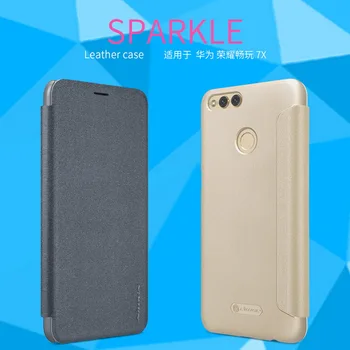 

For Huawei Honor 7X Leather Case NILLKIN Fashion Business Back Cover Flip protective Phone Shell Mobile Phone Cases 5.93inch