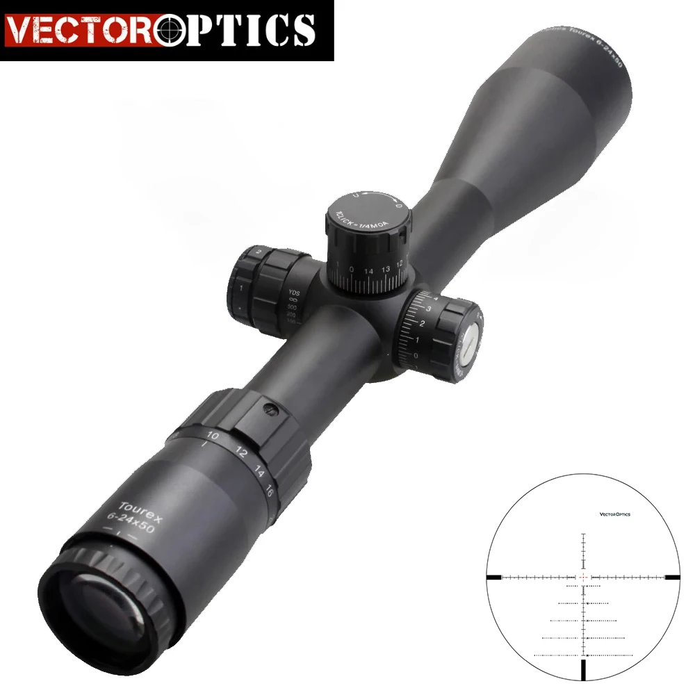 

Vector Optics Tourex Newfashioned Zero Stop 6-24x50 Fit Air Gun Scope First Focal Plane Riflescope MOA Reticle Hunting Scopes