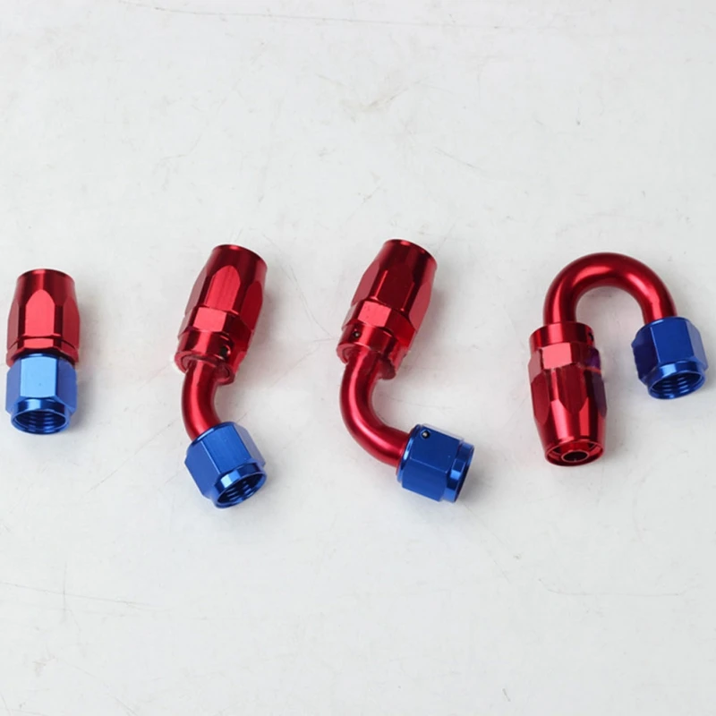 AN6 Fitting Straight Swivel Fuel Line Hose End Fitting Adaptors 6AN Black Red