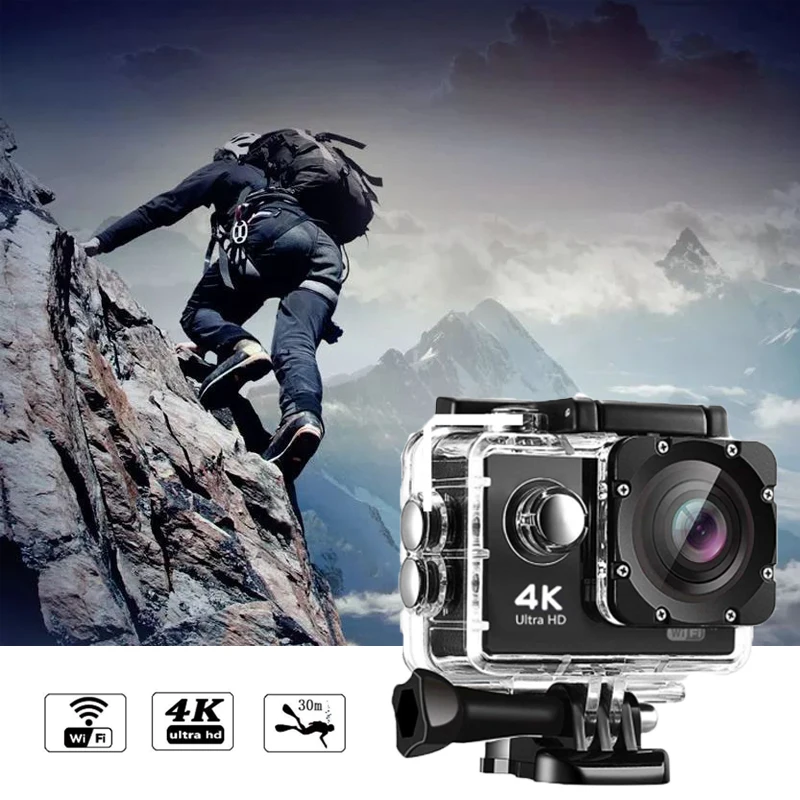 

HD 4K / 30fps Action Camera Ultra WiFi 2.0" 170D 30M Underwater Waterproof Helmet Video Recording Cameras Sport Cam Con Wifi