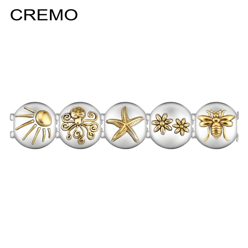 

Cremo Modular Ocean Accessories Bracelets Femme Twocolor Plating Adjustable Changeable Connector Elastic Modular Link Accessory
