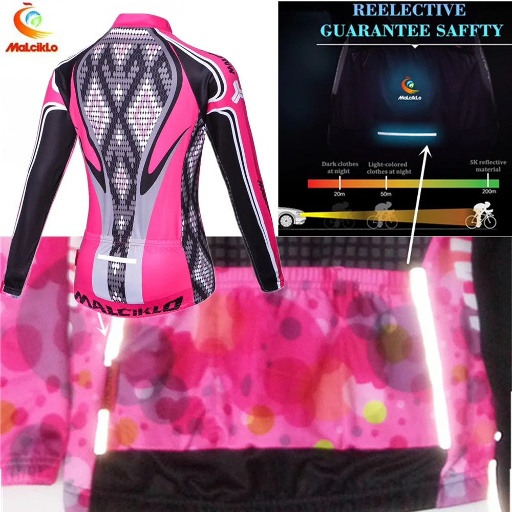 Winter Fleece Cycling Jersey Set Women's Bicycle Cycling Clothing Bike Wear