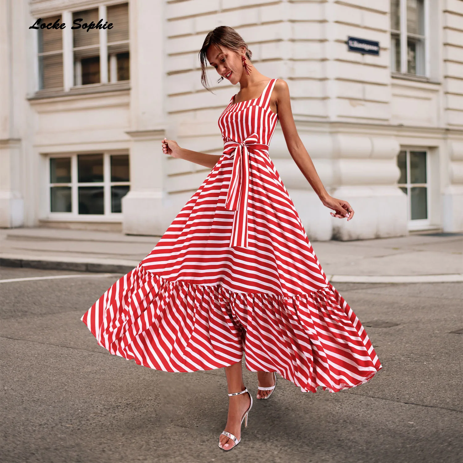 

1pcs High waist Ladies Plus size Sexy Camisole dresses 2019Summer cotton blend blend Splicing stripe Dress women Skinny Dress