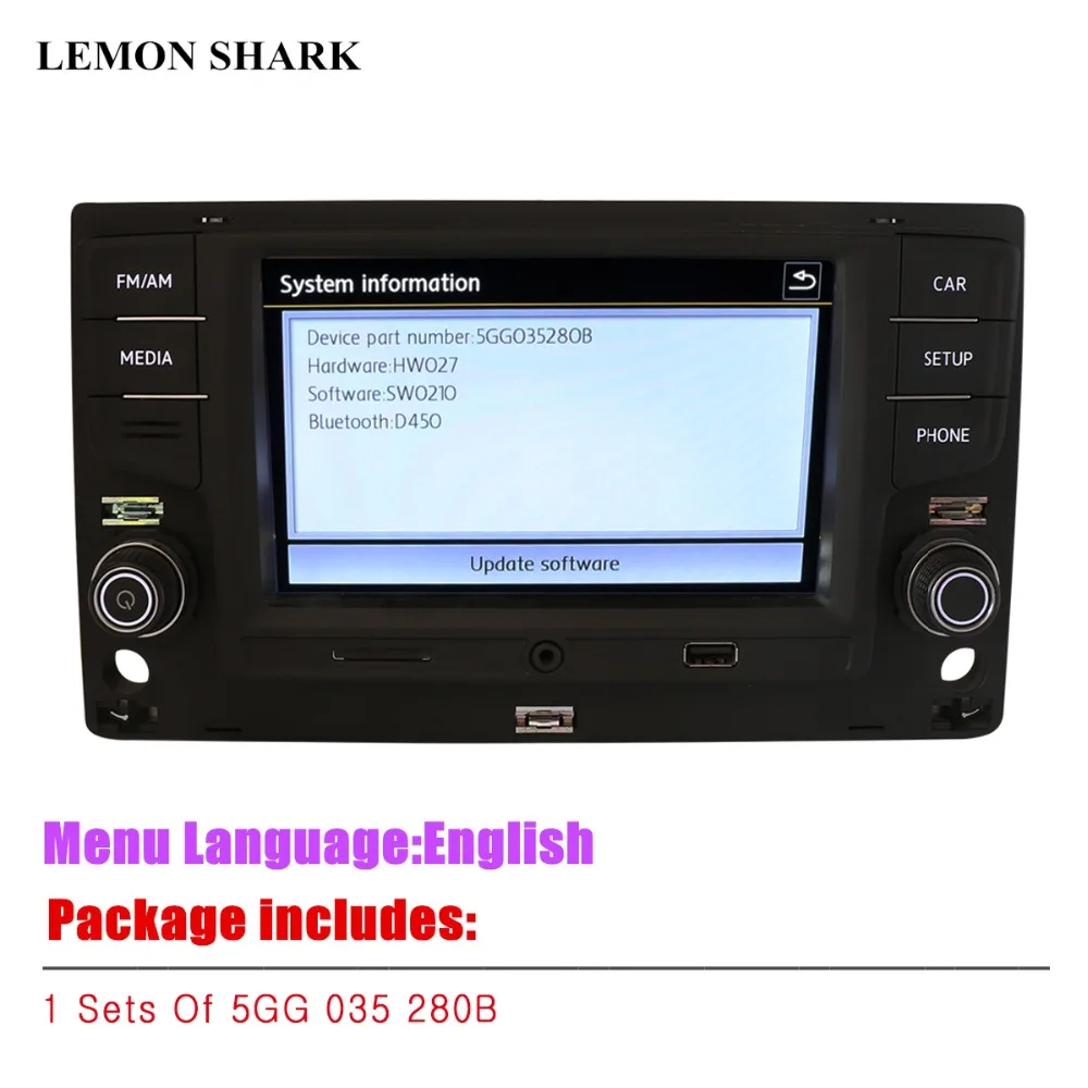 LEMON SHARK MQB 6,5 автомобиль MIB радио Mirrorlink Bluetooth OPS обратная камера для VW Golf 7 MK7 seven Passat B8 5GG 035 280B