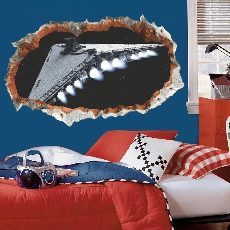 kosmická loď kosmická loď útok krásné nástěnné samolepky domov obtisky chlapci ložnice dekor plakát 2016 Star War Movie
