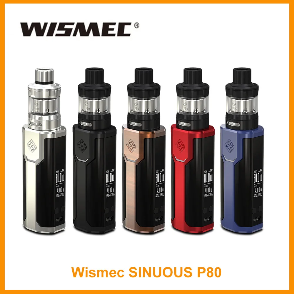 

Original Original Wismec Sinuous P80 Kit And 2ml Eliquid Elabo Mini Atomizer Outout 80W 0.2ohm Coil Vaporizer E-Cig