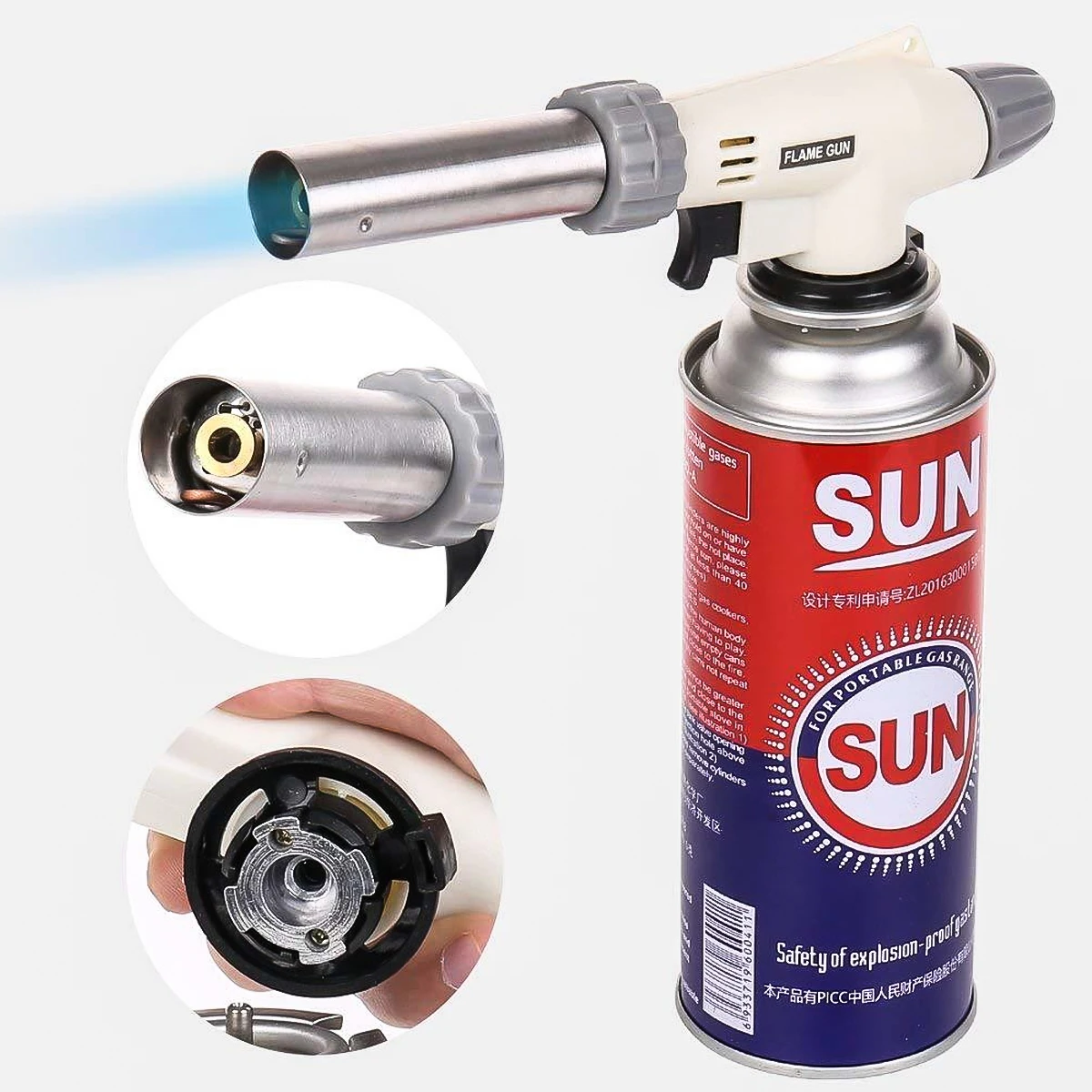 BBQ Guns Butane Gas Blow Torch Welding Gun Burner Outdoor Equipment Kitchen Torch Flamethrower Soldering Cooking Tools