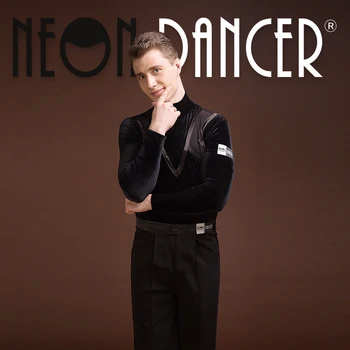 

customized men's Latin shirt long sleeve imported velvet bodysuit costume freeshipping