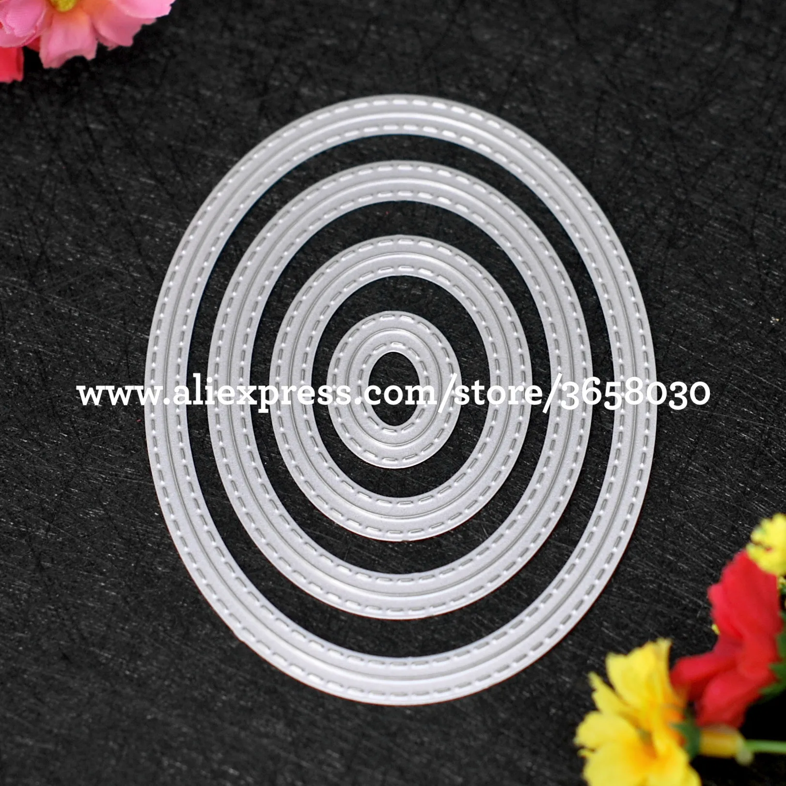 

Outside In Stitched Oval Stackables Metal Die cutting Dies For DIY Scrapbooking Photo Album Decorative Embossing 8072650