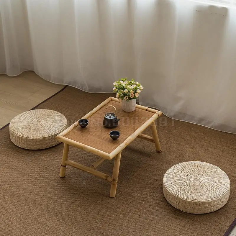 Simple bay window tatami coffee table table Japanese style small coffee table creative tea table and chairs solid wood Zen table - Цвет: 70x40x30cm 14