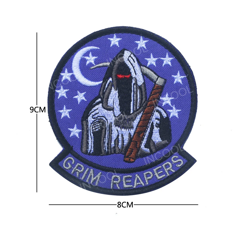 Grim Reaper вышивка патч военный тактический аппликация эмблем вышитые значки рюкзак