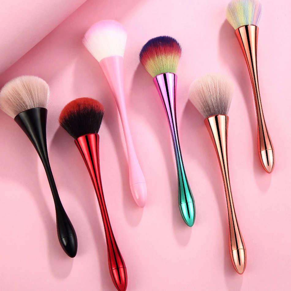 

ROHWXY Colorful Soft Nail Dust Cleaning Brush Nail Glitter Remover Uv Gel Powder Removal Acrylic Nail Brushes Manicure Tools New
