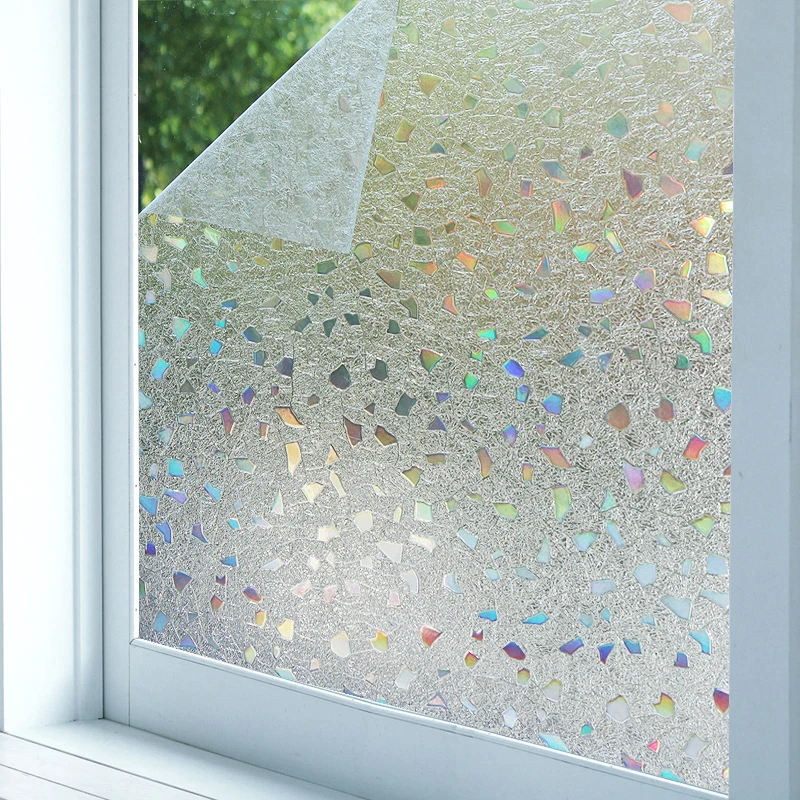 

No Glue 7M Long 3D laser electrostatic glass film move doors windows flower paper sunshade window stickers Opaque Glass Stickers