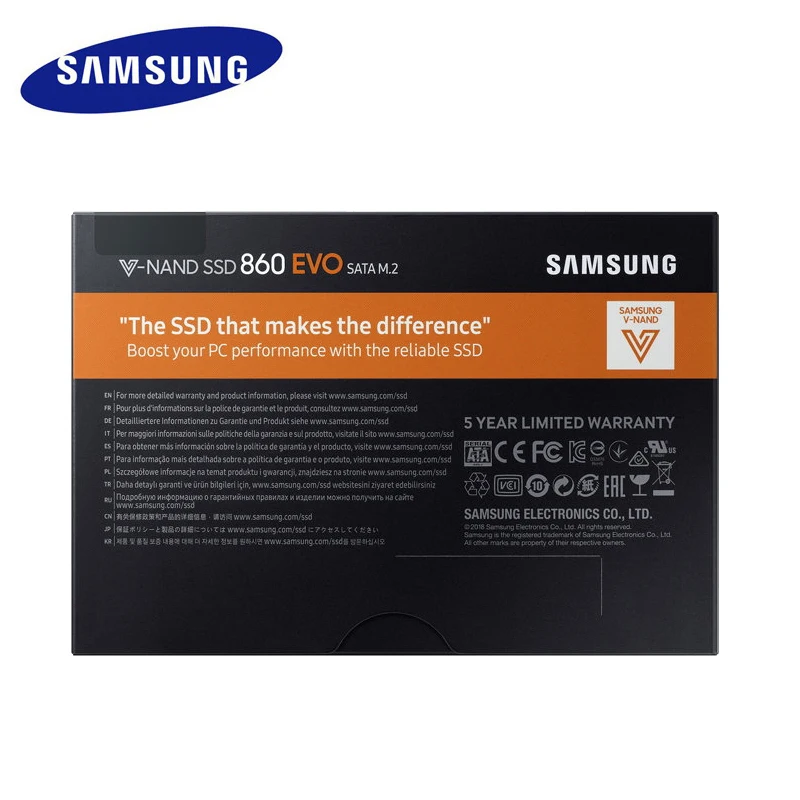 SAMSUNG SSD 860 EVO M.2 2280 SATA 500 Гб 250 1 ТБ Внутренний твердотельный жесткий диск HDD M2 5 лет гарантии MLC PCIE M.2