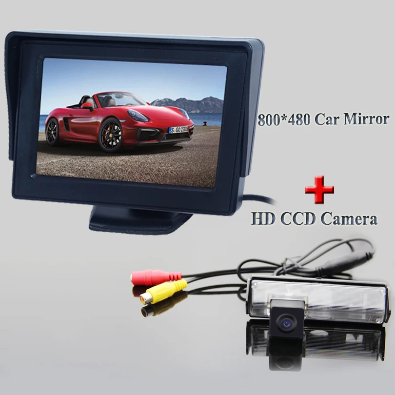 Заднего вида автомобиля Парковка Камера + 4.3 дюймов TFT ЖК-дисплей Мониторы сзади Мониторы для Mitsubishi/Pajero/Montero/nativa /Challenger/grandis