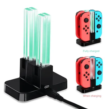 

4 in 1 Controller Charger For Nintend Switch 4 Joy con Controllers Charging Cradle Dock Station LED indication Charger Stand